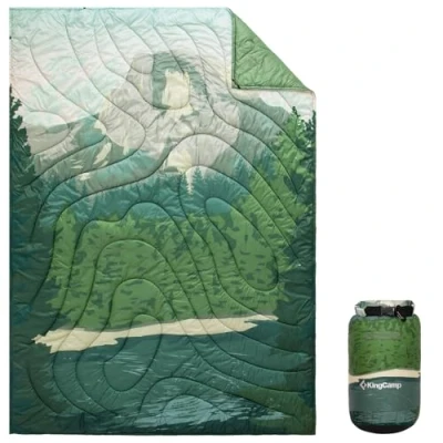 Imagen de KingCamp Manta Camping Ultraligera Impermeable Cálida de Viaje con Botones 200x140cm Multiusa para Interiores Senderismo Oficina Aviones