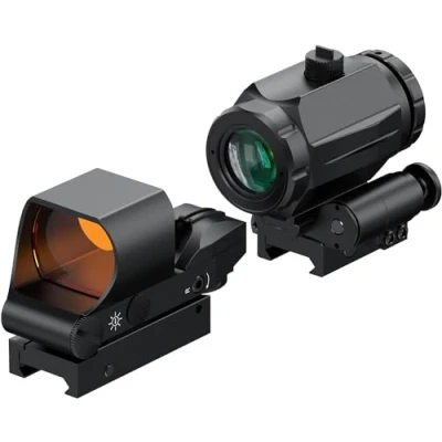 Imagen de Feyachi RS 30 Mira de Punto Rojo con Lupa 3X Combo, Airsoft Sólo para Actividades Deportivas