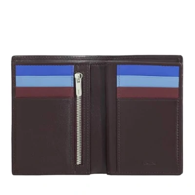 Imagen de DUDU Cartera de Hombre a Libro RFID en Piel Multicolor con Cremallera Burgundy Oscuro