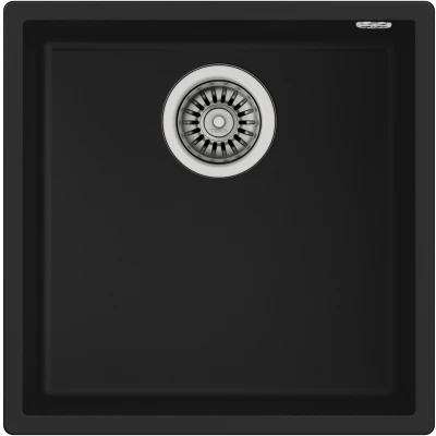 Imagen de Teka Square 40.40 TG Fregadero Bajo Encimera de 50 cm, Tegranite Granito, 1 Cubeta, Superficie Alta Resistencia, Acabado No Poroso, Color Negro