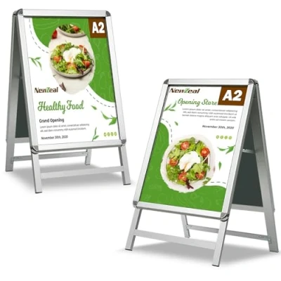 Imagen de NewZeal a board Soporte de póster aluminio con marco presión para publicidad al aire libre, color plateado