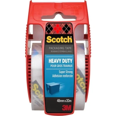 Imagen de Scotch Cinta de Embalaje Alta Resistencia Transparente con Dispensador Manual, 1 Rollo 48 mm x 20 m Adhesiva Calidad para Cerrar Cajas, Cartones y Paquetes