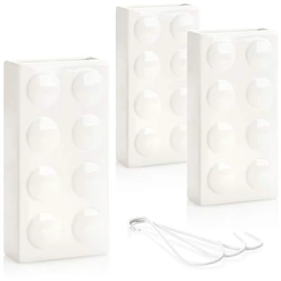 Imagen de com four® 3X Humidificador de Aire calefacción Evaporador Agua cerámica en diseño dominó (Blanco Bloque construcción)