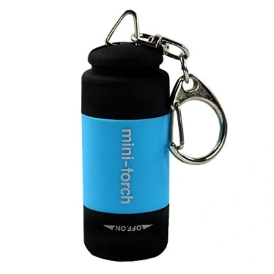 Imagen de Szaerfa Mini USB recargable linterna LED antorcha bolsillo llavero impermeable (Blue)
