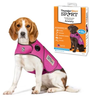 Imagen de Thundershirt Dogs Chaqueta de ansiedad para Perro, Color Fucsia, Paquete Mediano 1 Reino Unido