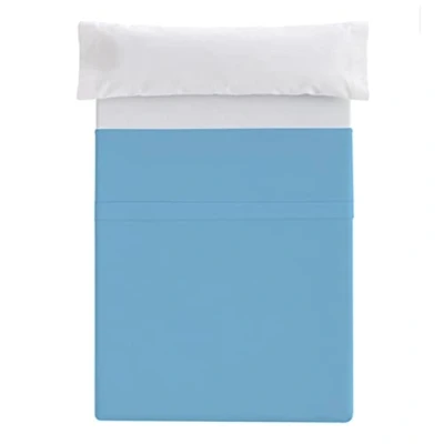 Imagen de Donegal Collections Sabana Encimera Cama 90, Color Azul. Ropa de Microfibra Extra Suave 50% Algodón Poliéster, Sin Arrugas y Alta Durabilidad Confort