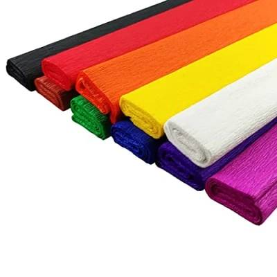 Imagen de Netuno 10 rollos de papel crepé colores surtidos 200 x 50 cm diferentes varios para manualidades decoración crepe