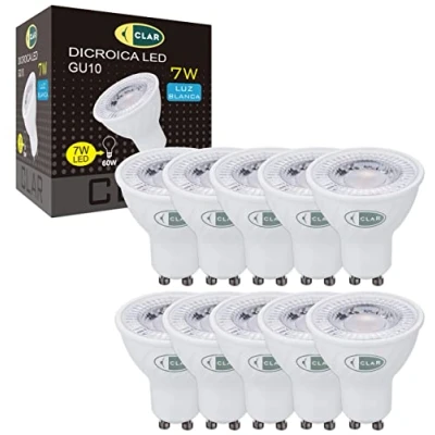 Imagen de CLAR GU10 4000K, LED, Bombilla LED GU10, Ojos de Buey Bombillas Ojo Halogena 7W (Pack 10)