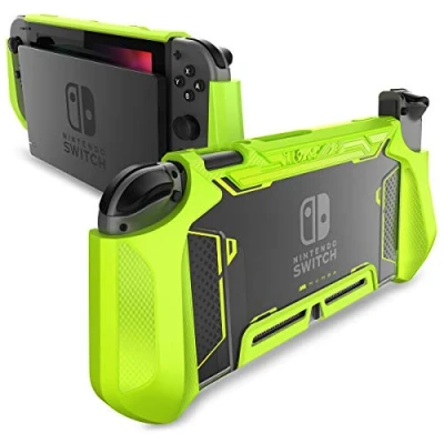 Imagen de Mumba Funda Acoplable para Nintendo Switch [BladeV2] 360 Grado Protectora TPU Grip Case de Agarre Compatible con la Consola y Controlador Joy (Verde)