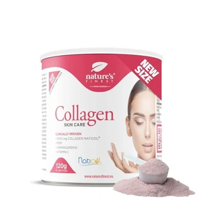 Imagen de Nature&#039;s Finest by Nutrisslim Colágeno SkinCare con Naticol®, MSM, Ashwagandha y Vitamina C, Colageno marino hidrolizado puro en polvo Vitaminas para el cabello, piel uñas