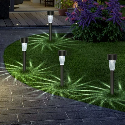 Imagen de Aigostar Luces Solares LED Exterior Jardin, Luz Fría 6500K, IP44 Impermeable, Solar de Césped Jardin para Terraza, Patio, Pasillo. 12 Uds