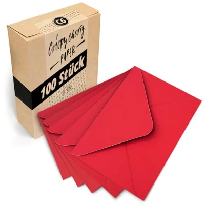 Imagen de Japun sobres (100 piezas) de papel, sobre sin ventana DIN C6 162 x 114 mm rojo