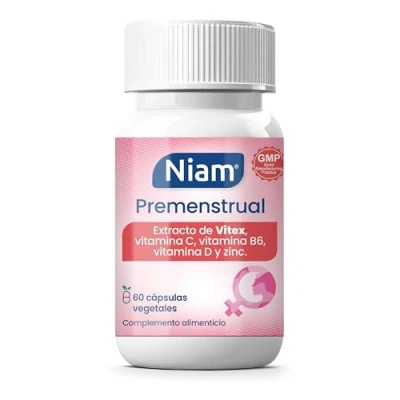 Imagen de Vitex Agnus Castus 350 mg Síndrome Premenstrual SPM y Dolor Menstrual Sauzgatillo, Vitaminas B6, D, C Zinc 60 cápsulas Niam®