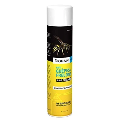 Imagen de AEROSOL insectiside de efecto choque Foudroyant Digrain producto anti guêpes y frelons (600 ml)