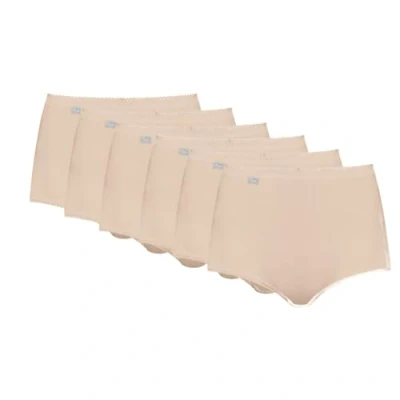 Imagen de Playtex Pack bragas maxi de algodón elástico cómodo e invisible Mujer x6, Beige, XL