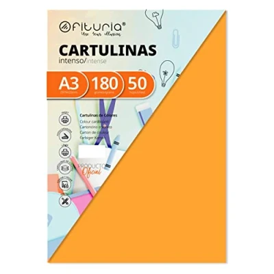 Imagen de Pack 50 Cartulinas Color Amarillo Oro Tamaño A3 180g