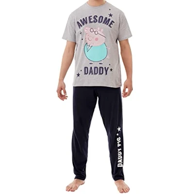 Imagen de Peppa Pig Pijama para Hombre Daddy Gris Size Small
