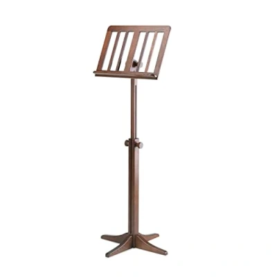Imagen de K&amp;M 116/1 atril de madera maciza haya color nogal extensible 71,5 a 122,5 cm