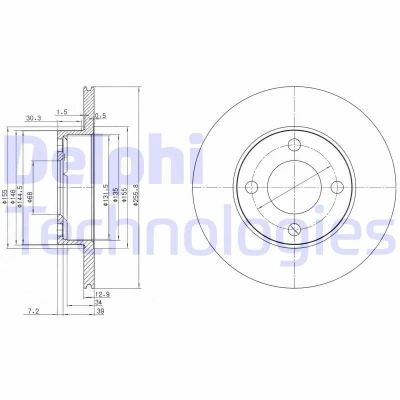 Imagen de DELPHI BG2215 Disco de freno 256 13 4 macizo aceitado sin procesar cojinete rueda, anillo sensor ABS AUDI: 90 B3, 100 C3 Berlina, Avant