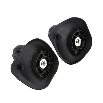 Imagen de 2 unids tronco ruedas equipaje maleta giratoria reemplazo PVC accesorio para carro Maleta, negro, tamaño de la foto, taille photo