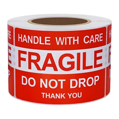 Imagen de Hylabelest Calcomanías frágiles de 5 x 7,6 cm con texto en inglés «Do Not Drop» (2 3 pulgadas)