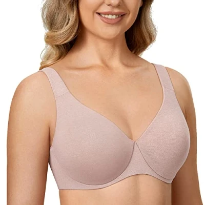 Imagen de DELIMIRA AISILIN Mujer Sujetador Talla Grande Reductor Sin Costuras Relleno Cameo Heather 110E