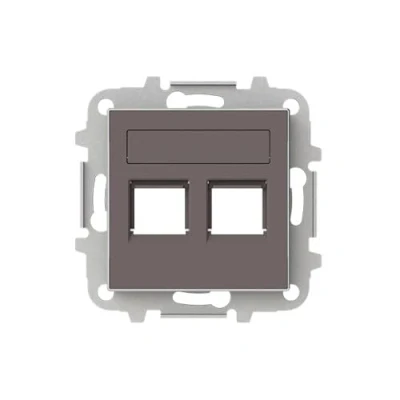 Imagen de Tapa con persiana 2 soportes RJ45 Niessen 8518.2 TPserie SkyTaupe