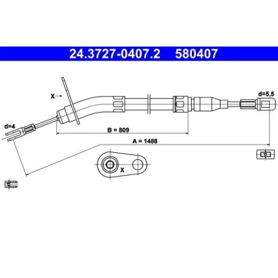 Imagen de ATE 24.3727 0407.2 Cable de Freno Mano 1488