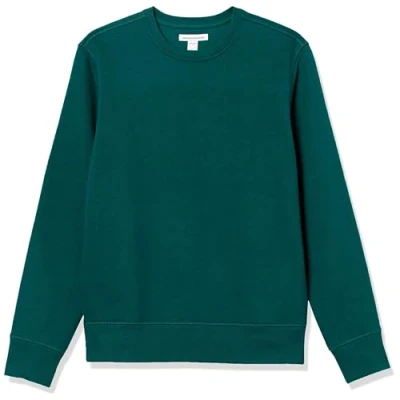Imagen de Amazon Essentials Sudadera de Forro Polar con Cuello Redondo (Disponible en Tallas Grandes y Largos Especiales) Hombre, Verde Bosque, XL