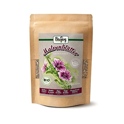 Imagen de Biojoy Hojas de malva Orgánicas (100 g), ideal para preparación té (Malva sylvestris)