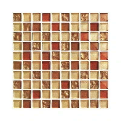 Imagen de 40 azulejos adhesivos de pared vinilo 10 x cm, impermeables, PVC, autoadhesivos, para decoración cocina, salón, baño（Amarillo）