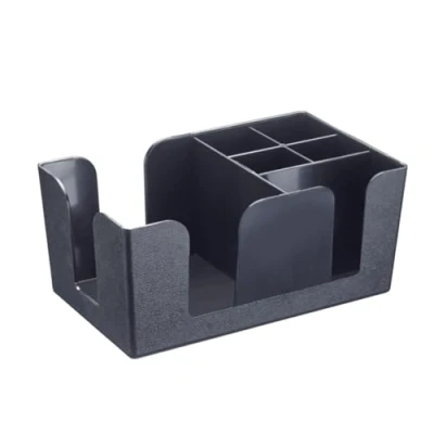 Imagen de Organizador de bar 6 Compartimentos Fabricado en ABS Libre BPA Ideal para Servilletas, Pajitas y Adornos Coctelería Hostelnovo