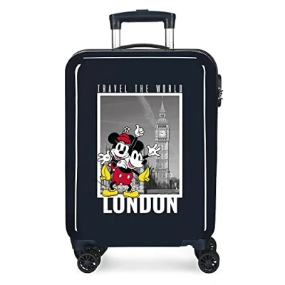 Imagen de Disney Mickey y Minnie Travel the World London Maleta de cabina Azul 38x55x20 cms Rígida ABS Cierre combinación lateral 34L 2 kgs 4 Ruedas dobles equipaje mano