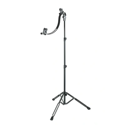 Imagen de K&amp;M 14760 Soporte para guitarra eléctrica, negro Grosor de la caja fácilmente ajustable 3,9 a 6 cm Revestimiento fieltro