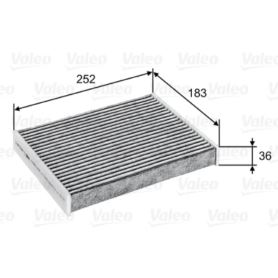 Imagen de VALEO CLIMFILTER PROTECT 715802 Filtro de habitáculo carbón activado 251 180 35 RENAULT: Zoe