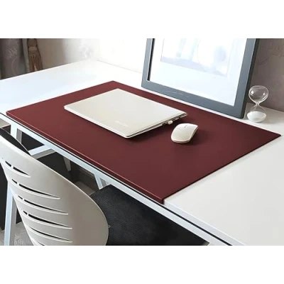 Imagen de alfombrilla de ratón con protector bordes, piel sintética, para oficina, hogar, borde fijación, suave juegos, color rosso 70x35cm