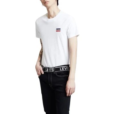 Imagen de Levi&#039;s 2 Pack Crewneck Graphic Tee, Camiseta, Hombre, Sportswear White/Mineral Black, XXS