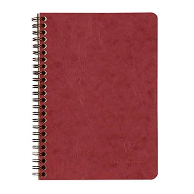 Imagen de Clairefontaine 785662C Un Carnet à Pochettes Spiralé Rouge A5 14,8x21 cm 120 Pages Détachables Lignées Papier Blanc 90 g Couverture Carte Lustrée Grain Cuir Collection Age Bag