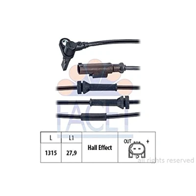 Imagen de FACET 21.0168 Sensor de ABS Made in Italy OE Equivalent 1315mm