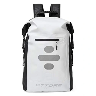 Imagen de Ettore Mochila Para Ciclismo 100% Impermeable Resistente Al Agua 25L Blanco/Negro Sonar