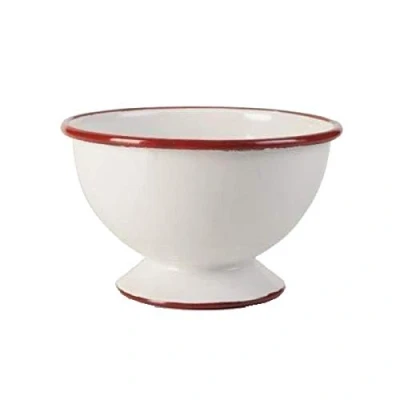 Imagen de Ibili Bol con PIE Bordeaux 12 CM, Stainless Steel, Blanco/Rojo, x 8 cm