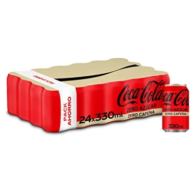 Imagen de Coca cola Zero Azúcar cafeína Refresco de sin azúcar, calorías, Pack 24 latas 330 ml