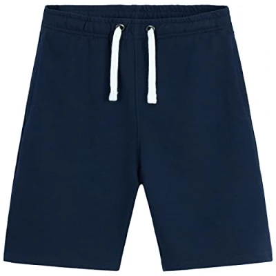 Imagen de Pantalon Corto Niño, Pantalones Cortos Niños Deporte, Bermuda Niño de Felpa Francesa Algodón Negro, Gris, Azul Marino, Ropa Verano Casual y Adolescente 5 14 Años Unisex (Azul 7 8 años)