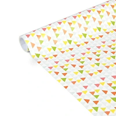 Imagen de Clairefontaine 223869C Excellia Tiny Rolls Rollo de papel regalo (5 x 35 cm (especial pequeño) 80 g, triángulos rosas