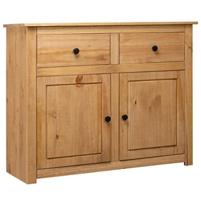 Imagen de vidaXL Aparador Estilo Panamá Mobiliario Hogar Duradero Robusto Resistente Práctico Funcional Elegante Moderno Útil 93x40x80cm Madera Maciza Pino