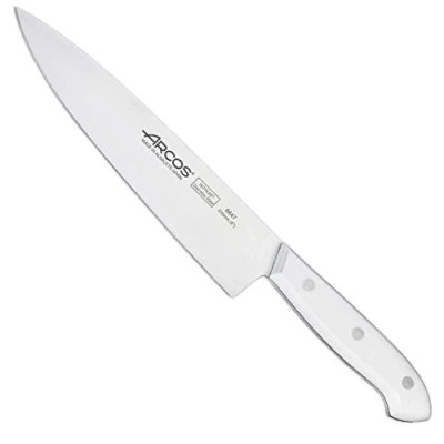 Imagen de Arcos Montblanc, Cuchillo Chef, Acero Inoxidable Nitrum 200 mm, Mango Polioximetileno, POM Blanco