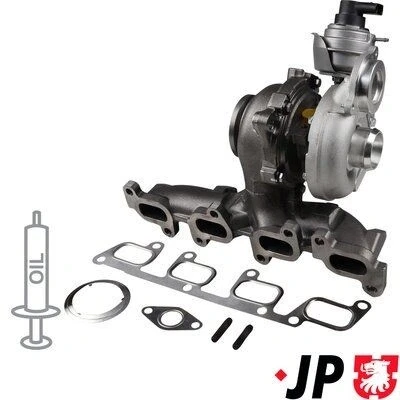 Imagen de JP GROUP 1117404200 Turbocompresor de gases escape incl. kit juntas VOLKSWAGEN: Multivan 5 (7HM, Transporter 5, Bus