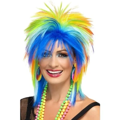 Imagen de Smiffys Peluca punk arco iris de los 80, multicolor