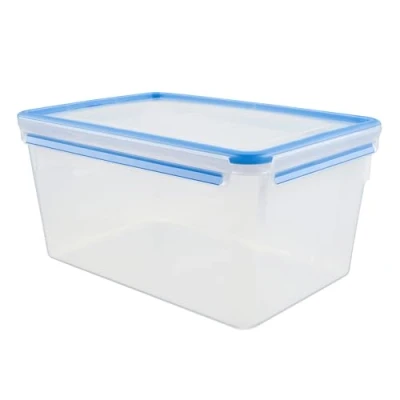 Imagen de Emsa Clip &amp; Close Conservador Hermético de Plástico Rectangular, Transparente y Azul, 8.2 L (32.8 x 22.8 16.7 cm)