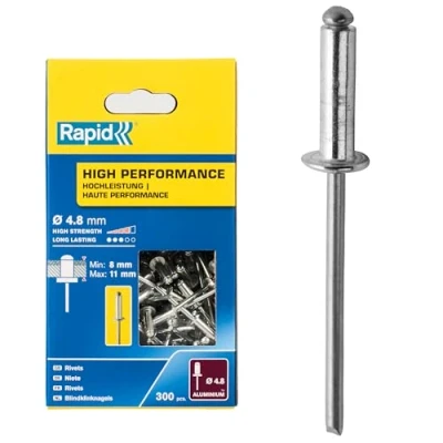 Imagen de Rapid Remaches de alto rendimiento Ø4.8 x 14 mm 300 unidades, envasadas en caja cartón FSC.